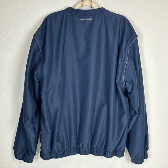 Grand Slam Golf Navy V-Neck Windbreaker Removable Sleeves XL - Picture 4 of 9